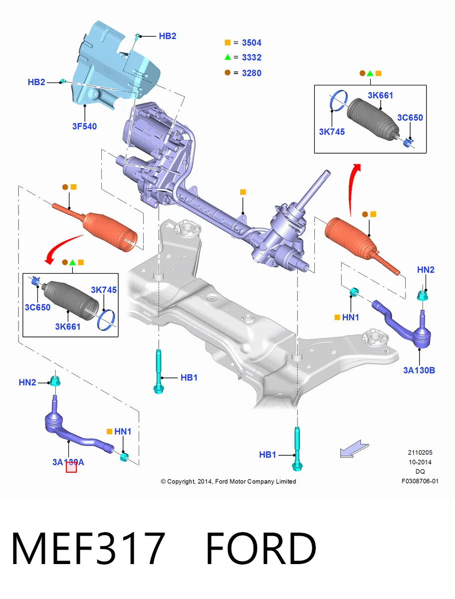 MEF317 Ford Зовнішній наконечник рульової тяги