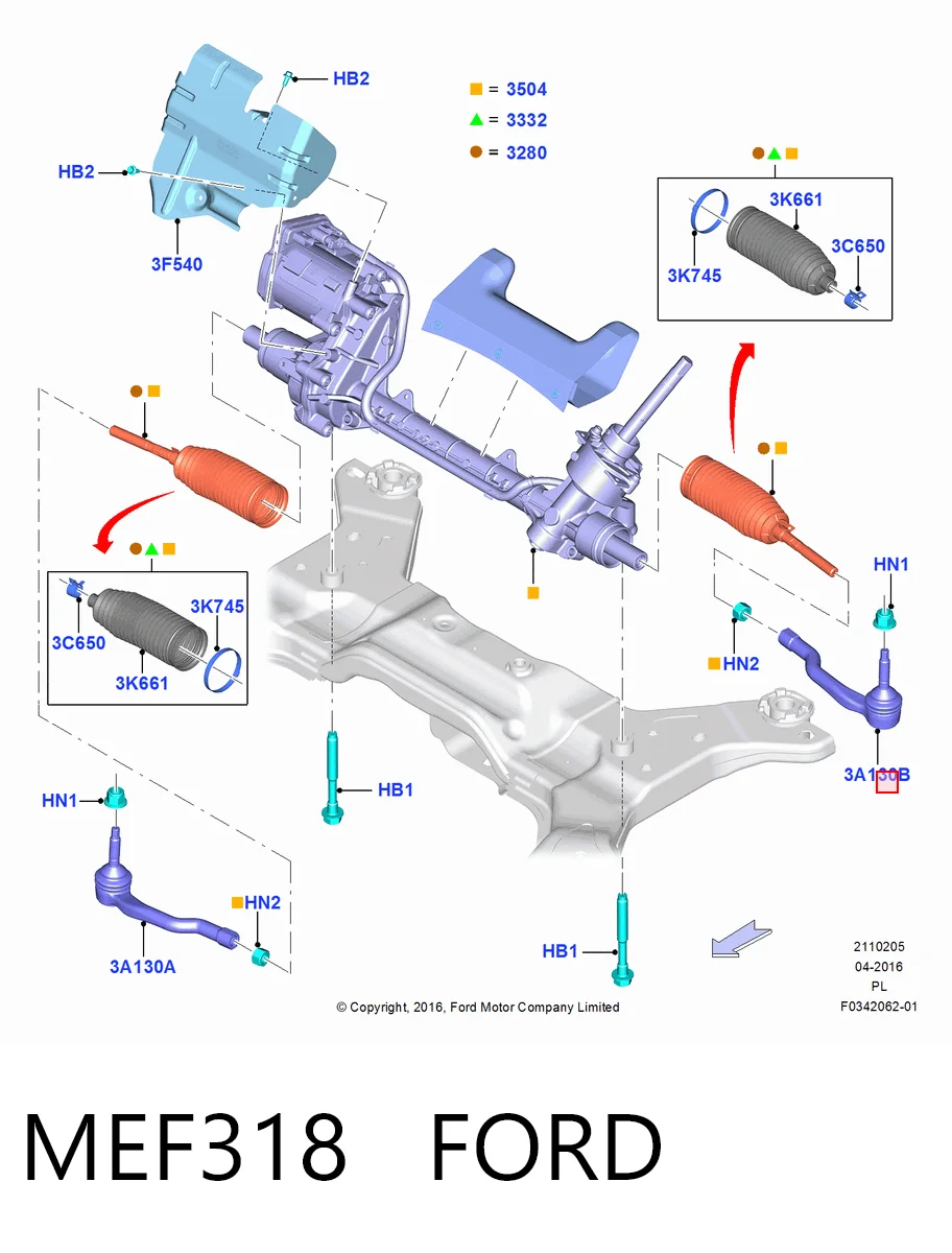 MEF318 Ford Зовнішній наконечник рульової тяги