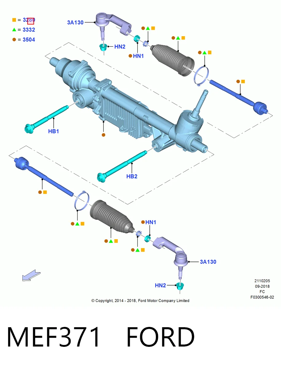 MEF371 Ford Тяги кермові
