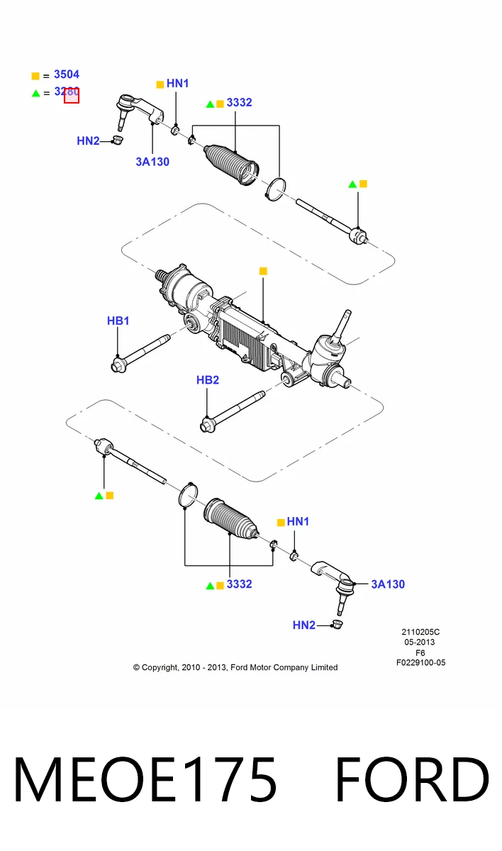 MEOE175 Ford Тяги кермові