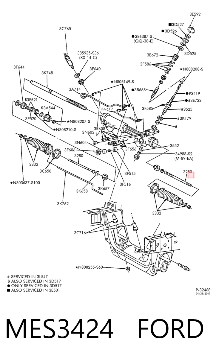 Купити ZZP03224X Mazda Тяга рульова поздовжня