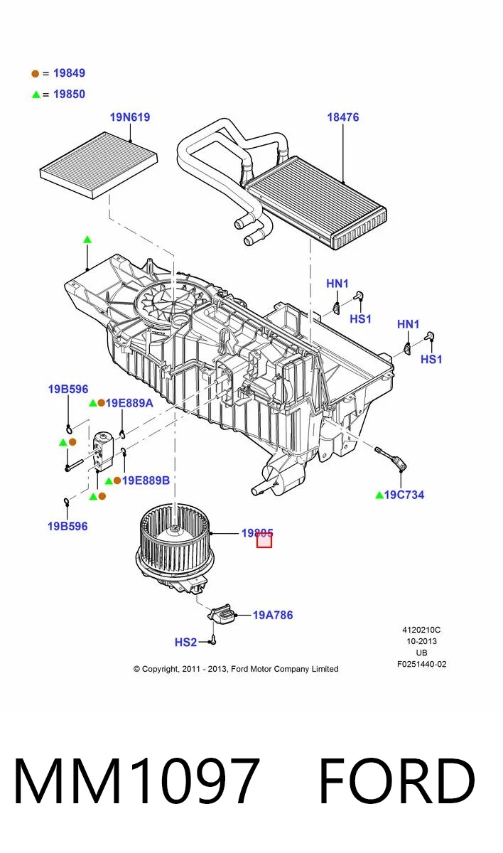 MM1097 Ford Електромотор пічки