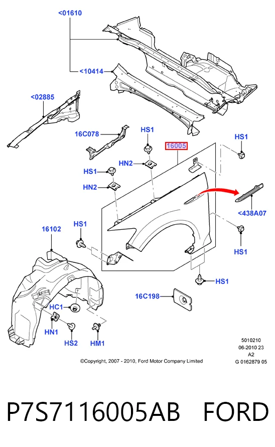 Крило переднє праве Ford Mondeo IV хетчбек (CA2) (2007 - 2014) ціна, від 57.56 USD