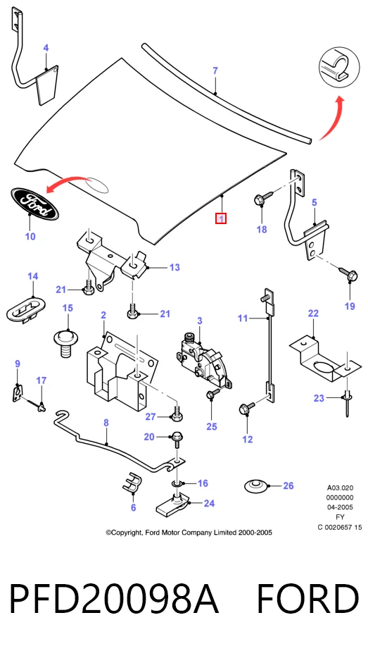 Капот на Ford Transit V V184/5