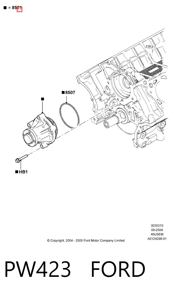 PW423 Ford Насос охолодження