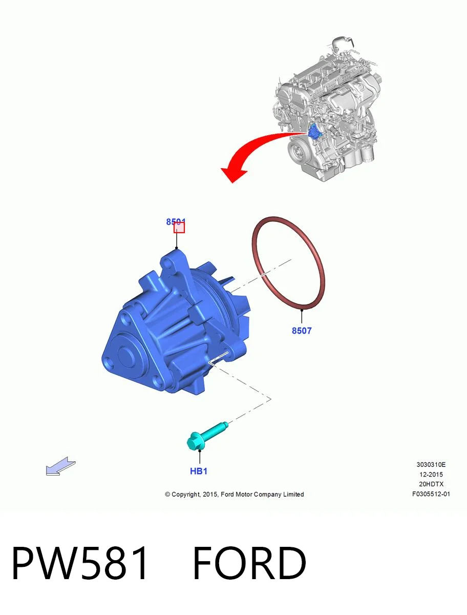 PW581 Ford Насос охолодження