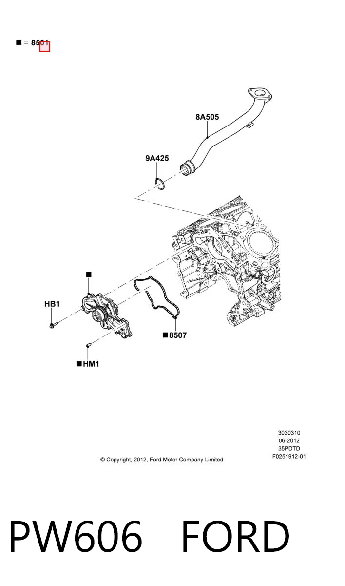 PW606 Ford Насос охолодження