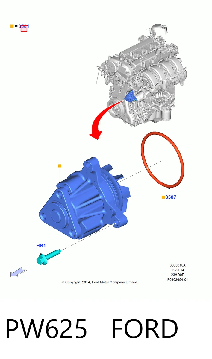 PW625 Ford Насос охолодження