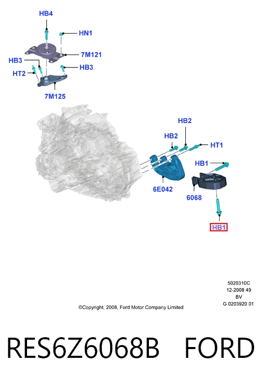 RES6Z6068B Ford Задня подушка двигуна