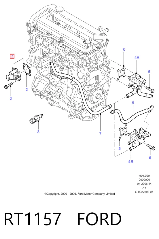 RT1157 Ford Авто термостат