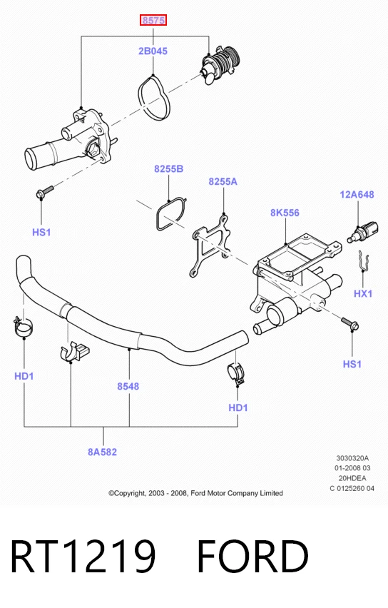 RT1219 Ford Авто термостат