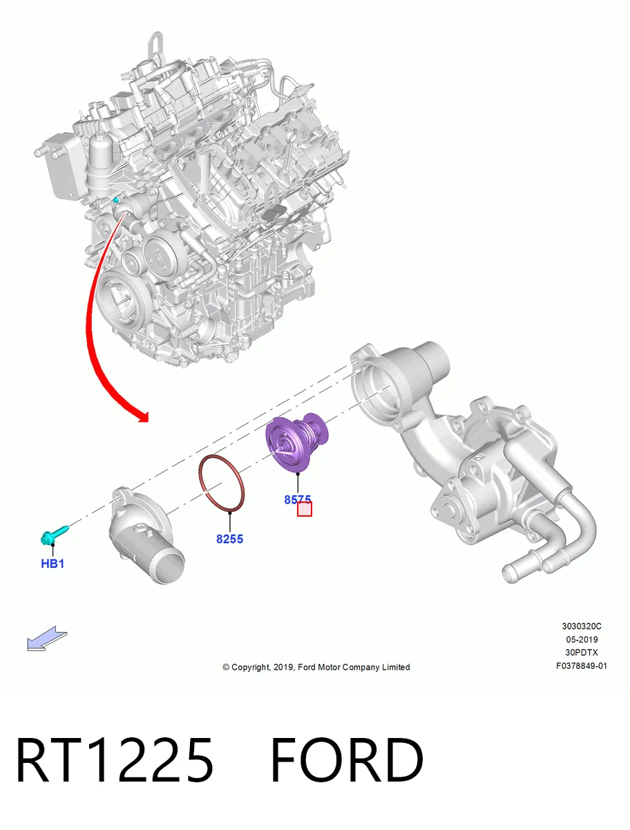 RT1225 Ford Авто термостат