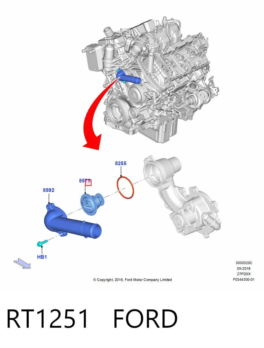 RT1251 Ford Авто термостат