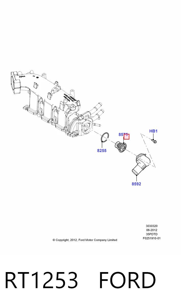 RT1253 Ford Авто термостат