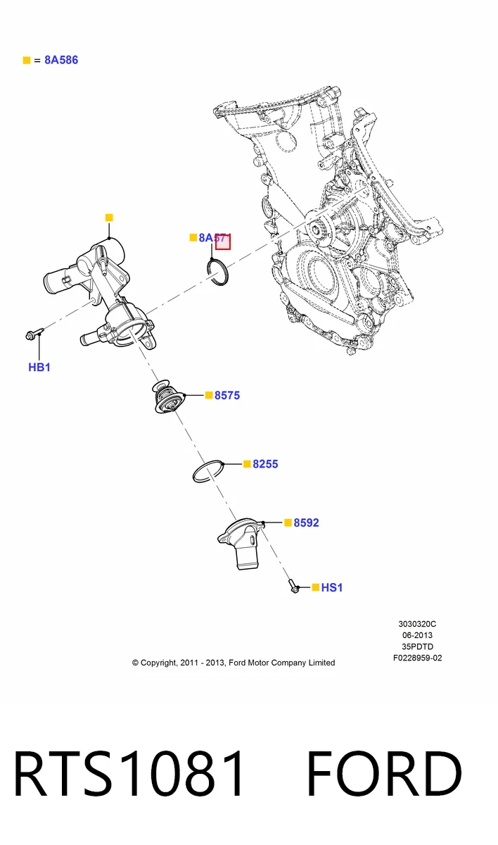 CA1915174 Mazda Прокладка корпусу термостата