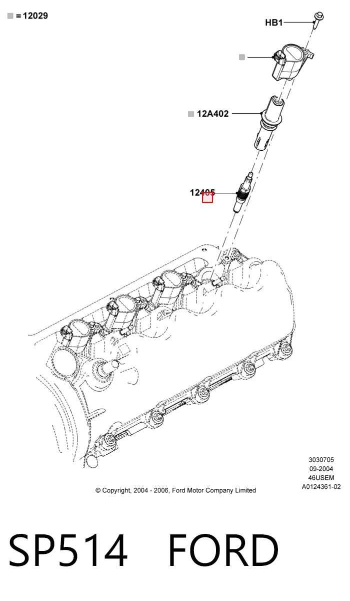 SP514 Ford Свіча запалювання