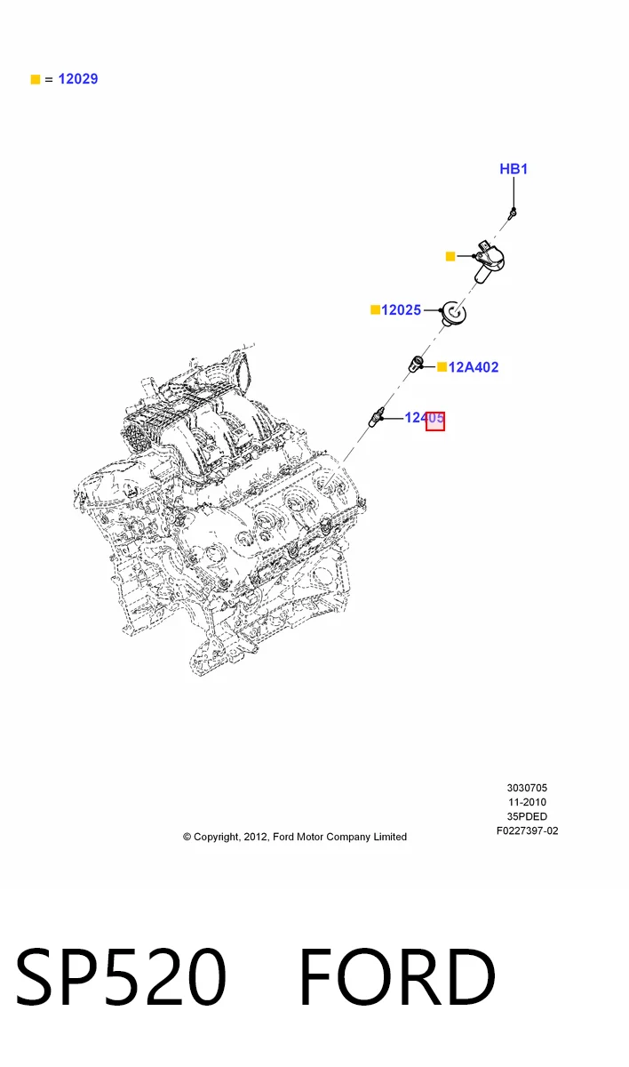SP520 Ford Свіча запалювання