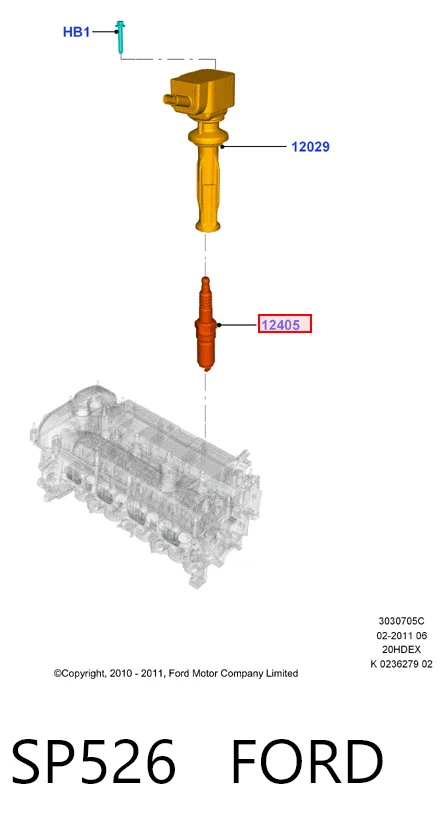 SP526 Ford Свіча запалювання