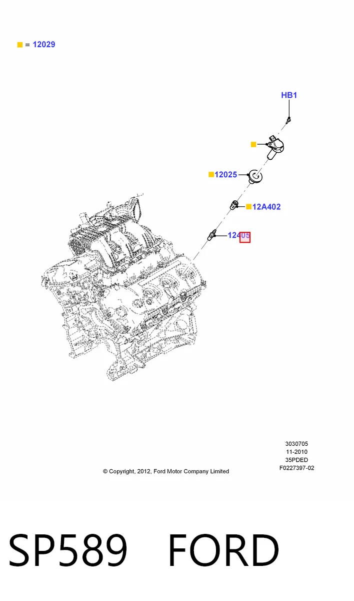 SP589 Ford Свіча запалювання