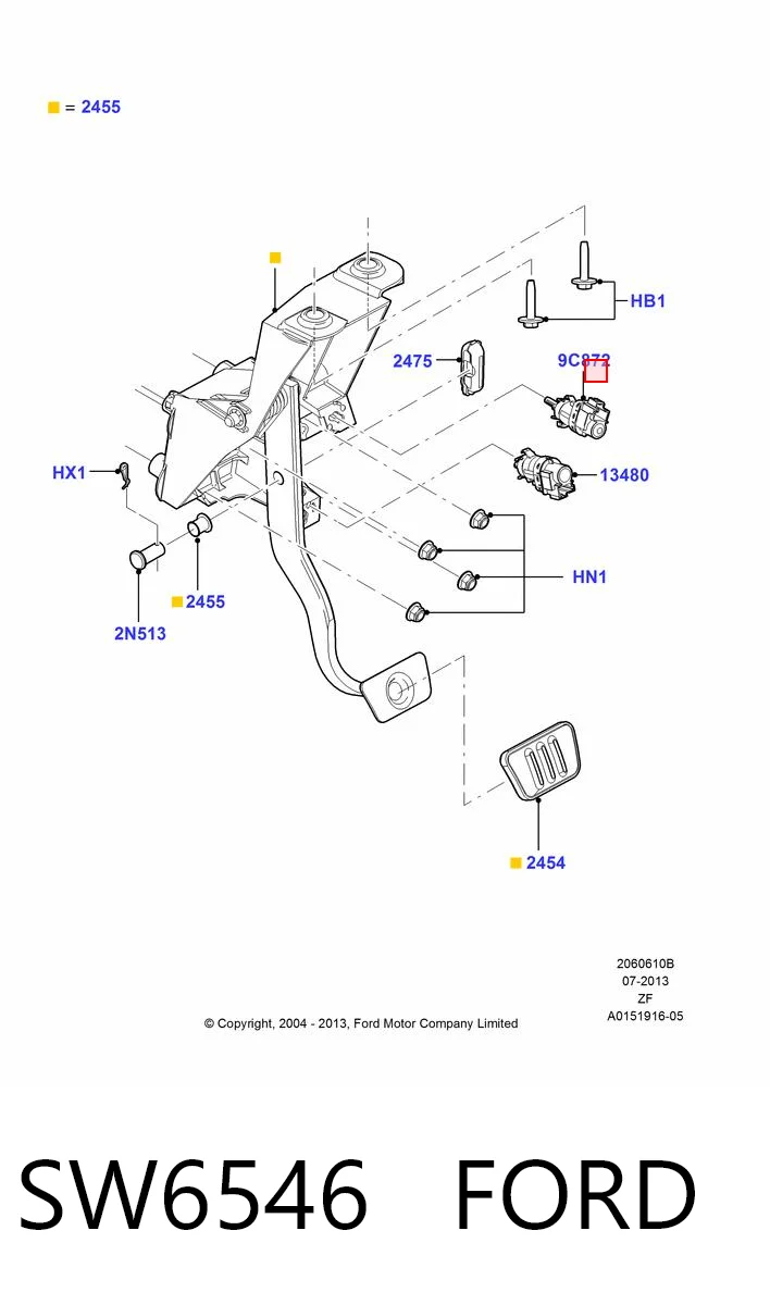 SW6546 Ford Лягушка стоп-сигналу