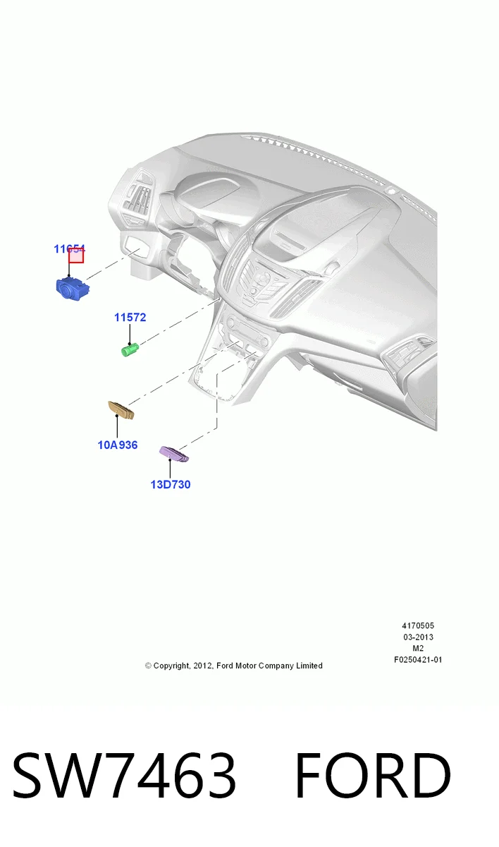 SW7463 Ford Перемикачі електричні (перемикач світла центральний)