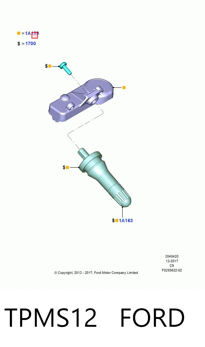 TPMS12 Ford Датчик шин