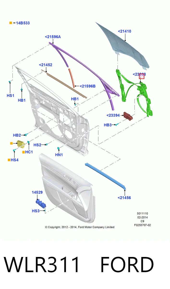  Механізм склопідіймача двері передньої, правої Ford Fusion 
