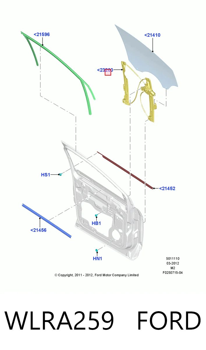 Механізм склопідіймача двері передньої, правої Ford Escape II