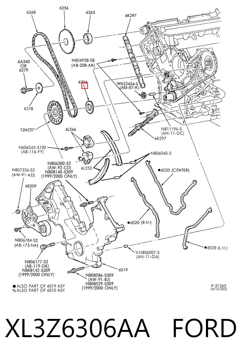 XL3Z6306AA Ford Зірочка приводу коленвала двигуна
