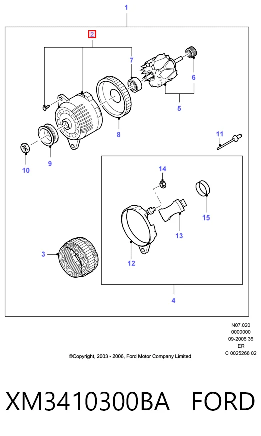 XM3410300BA Ford Авто генератор