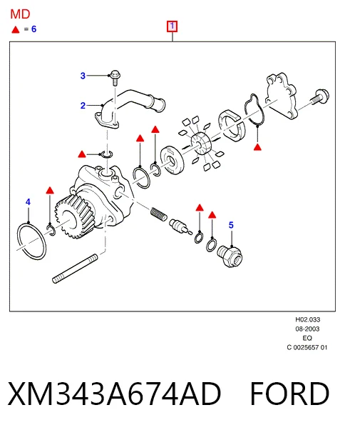 XM343A674AD Ford Насос гідропідсилювача