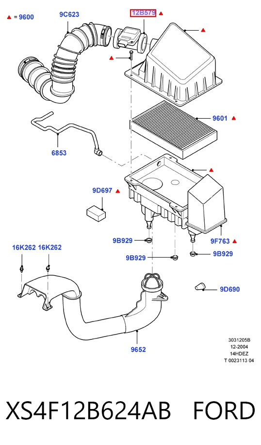 XS4F12B624AB Ford Датчик витрати повітря