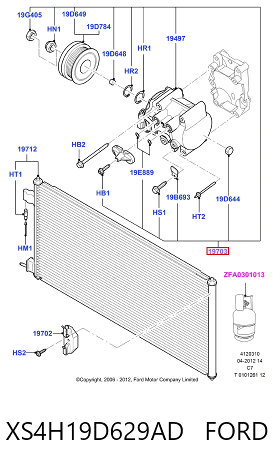 XS4H19D629AD Ford Компресор холодоагенту