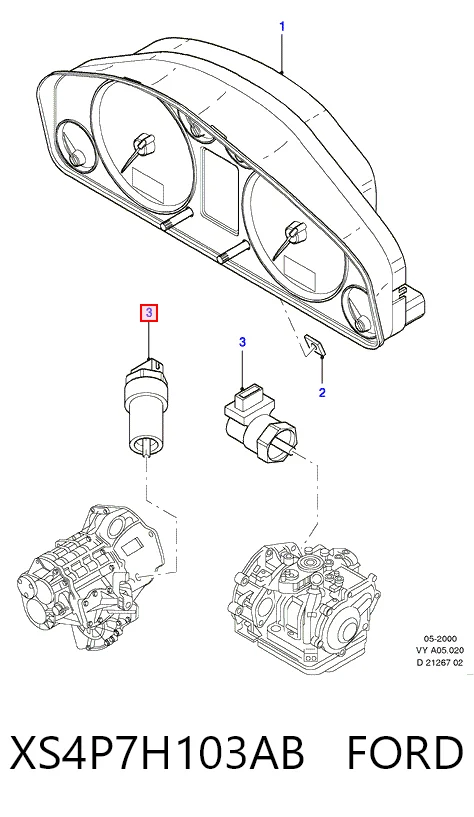 XS4P7H103AB Ford Датчик швидкості спідометра