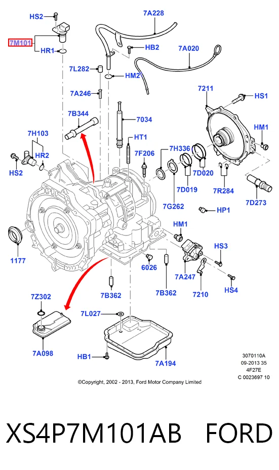 XS4P7M101AB Ford Датчик швидкості спідометра