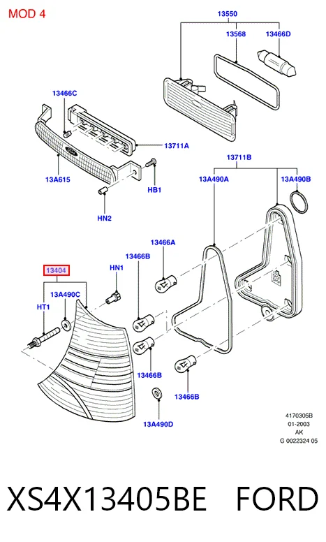 Ліхтар задній лівий Ford Focus I седан (DFW) (1999 - 2005) ціна, від 44.30 USD