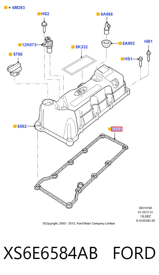 Прокладка клапанної кришки двигуна Ford Fiesta Mk5 хетчбек (JH, JD) (2001 - 2008) ціна, від 9.19 USD