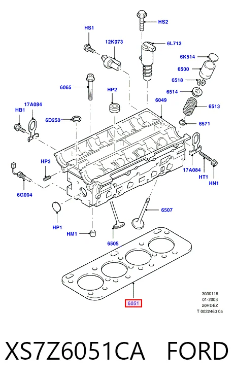 Прокладка головки блока циліндрів (ГБЦ) Mazda Tribute 