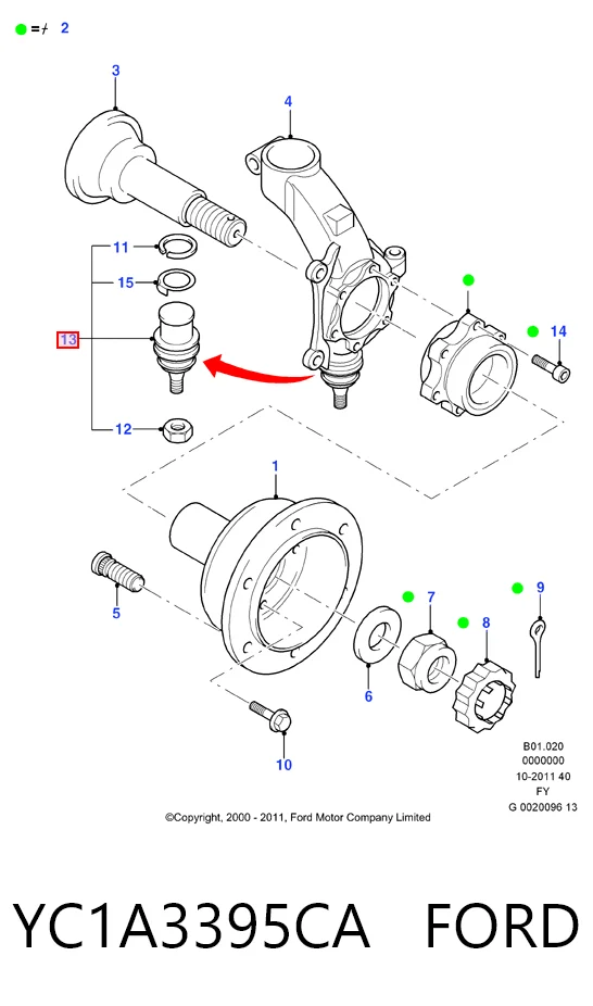 YC1A3395CA Ford Кульові на авто