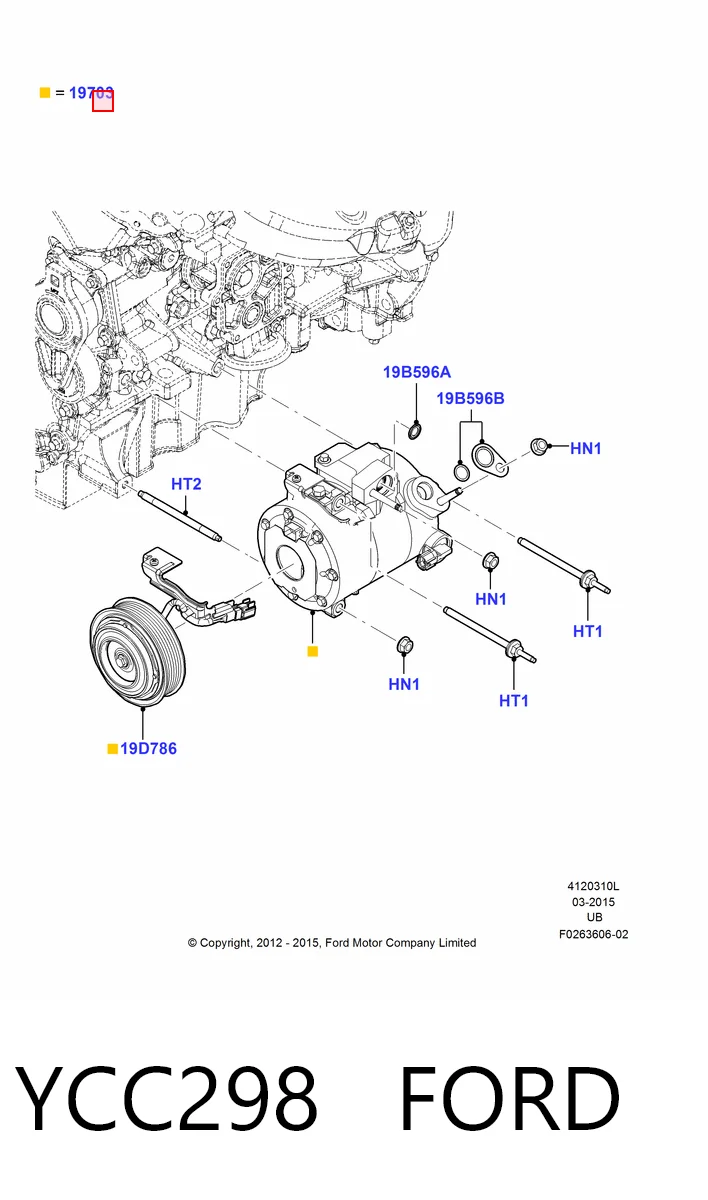 YCC298 Ford Компресор холодоагенту