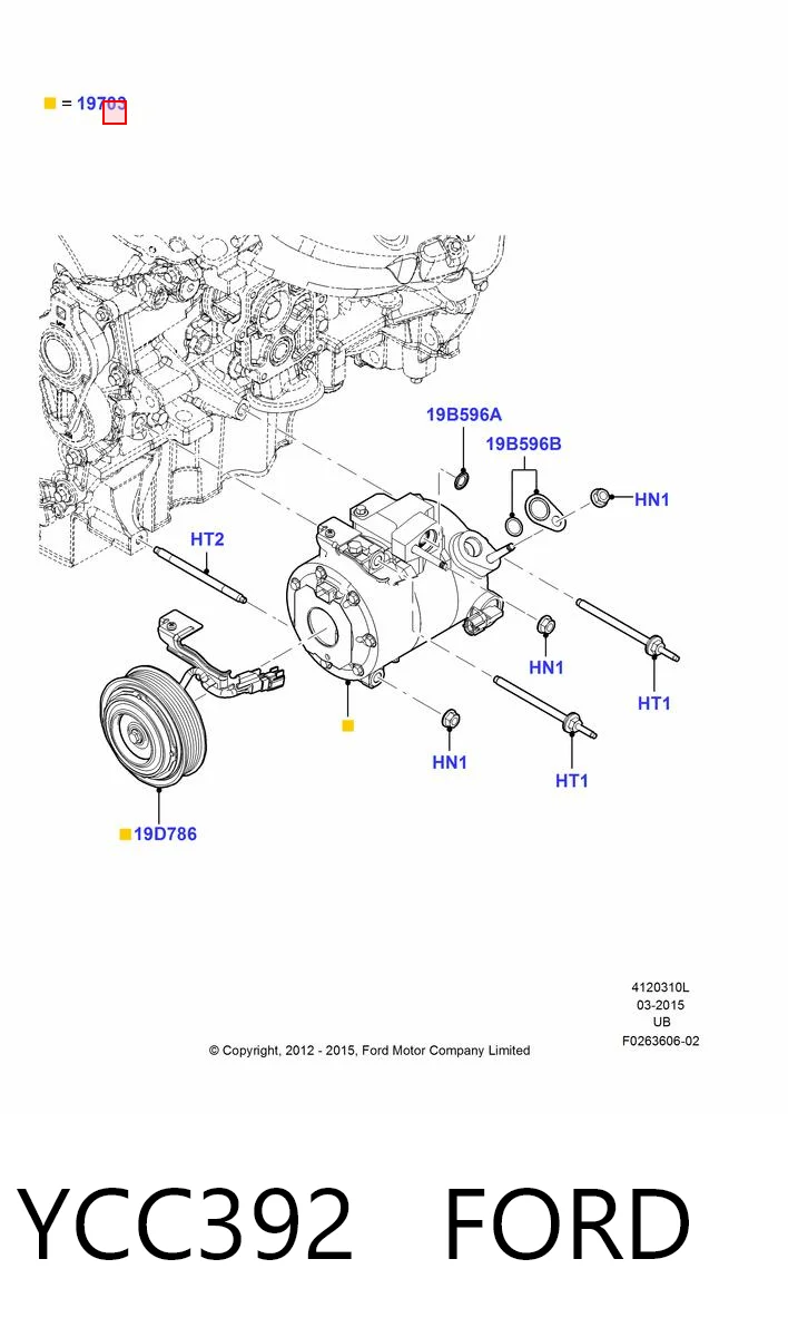 YCC392 Ford Компресор холодоагенту