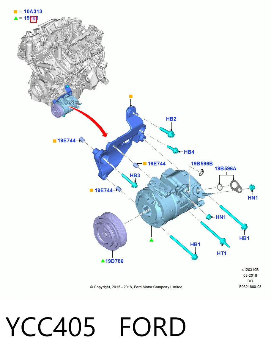 YCC405 Ford Компресор холодоагенту