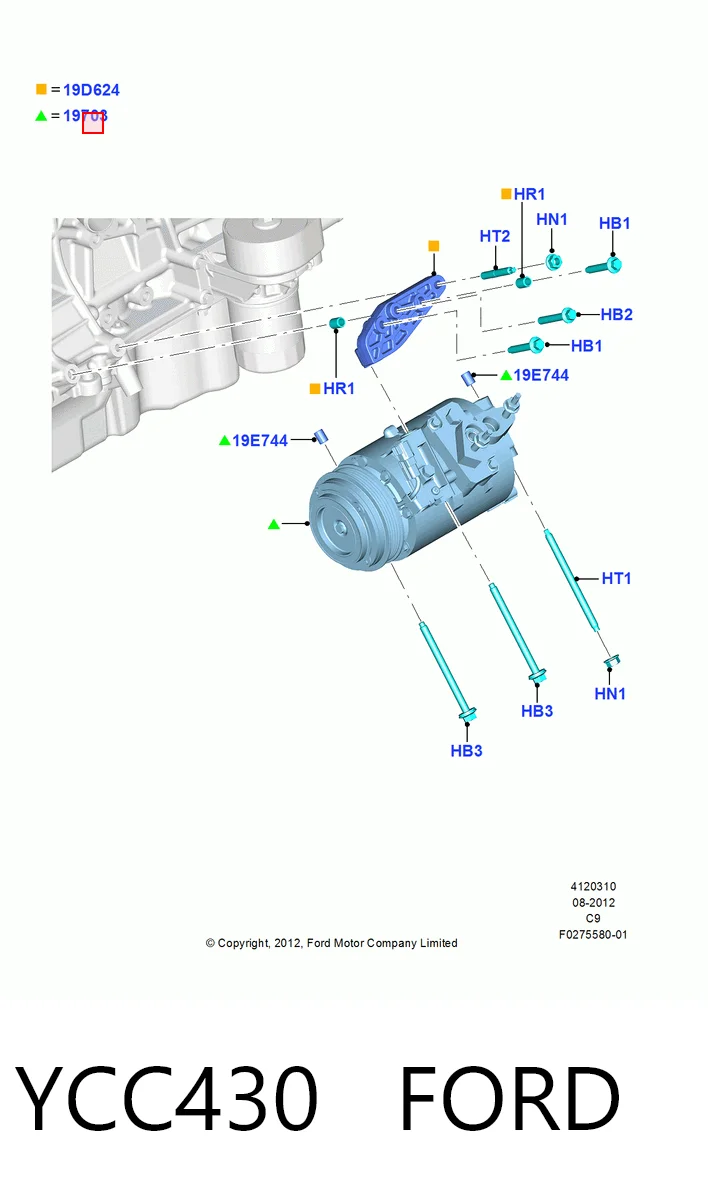 YCC430 Ford Компресор холодоагенту