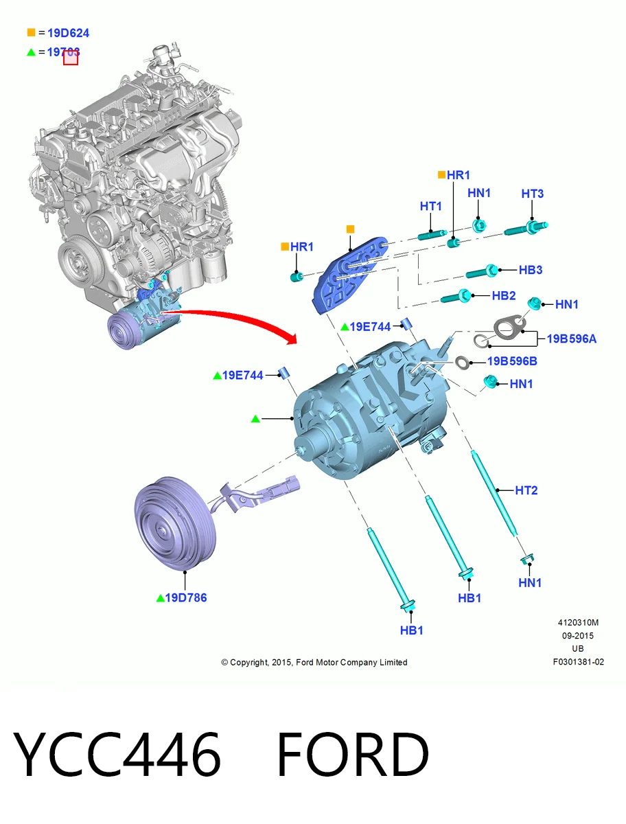 YCC446 Ford Компресор холодоагенту
