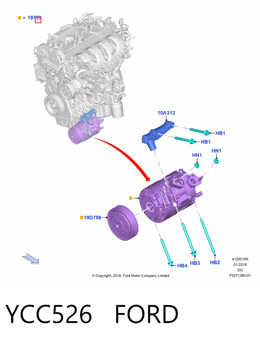 YCC526 Ford Компресор холодоагенту