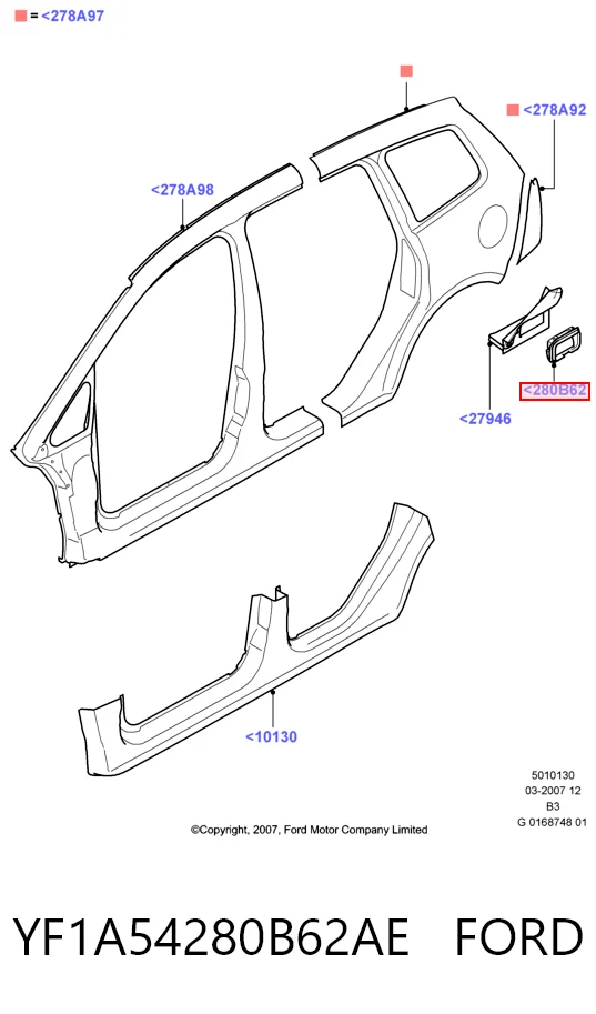 YF1A54280B62AE Ford Решітка вентиляційна задня