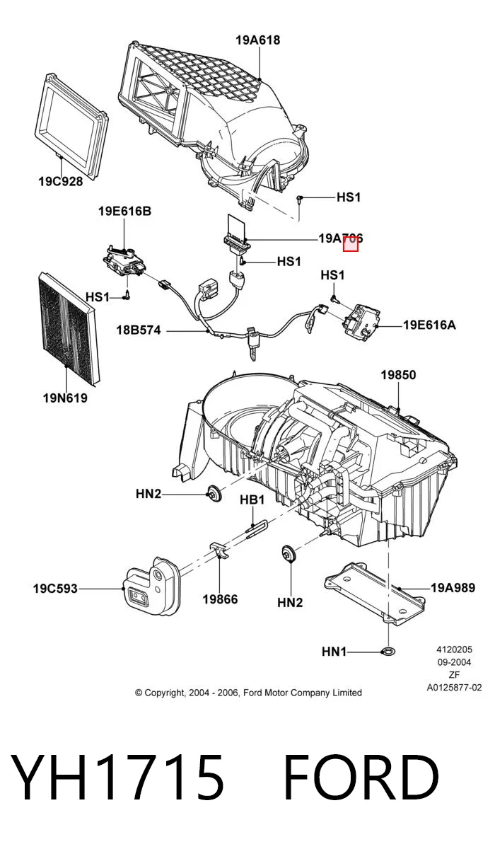YH1715 Ford Регулятор оборотів пічки