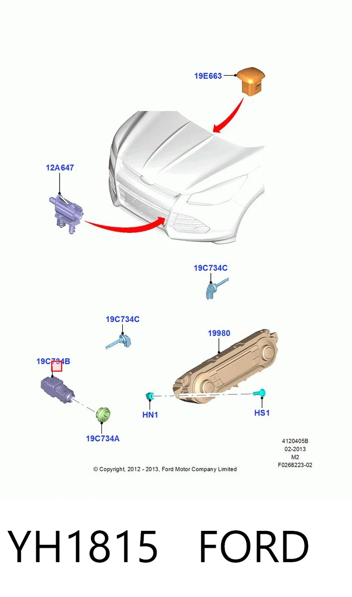 YH1815 Ford Датчик температури салону
