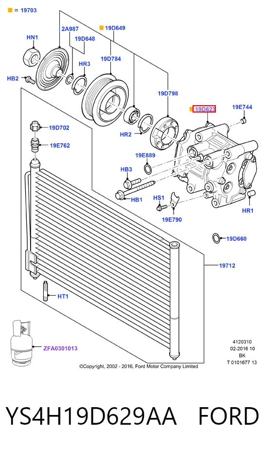 YS4H19D629AA Ford Компресор холодоагенту