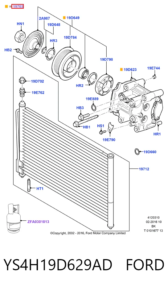 YS4H19D629AD Ford Компресор холодоагенту